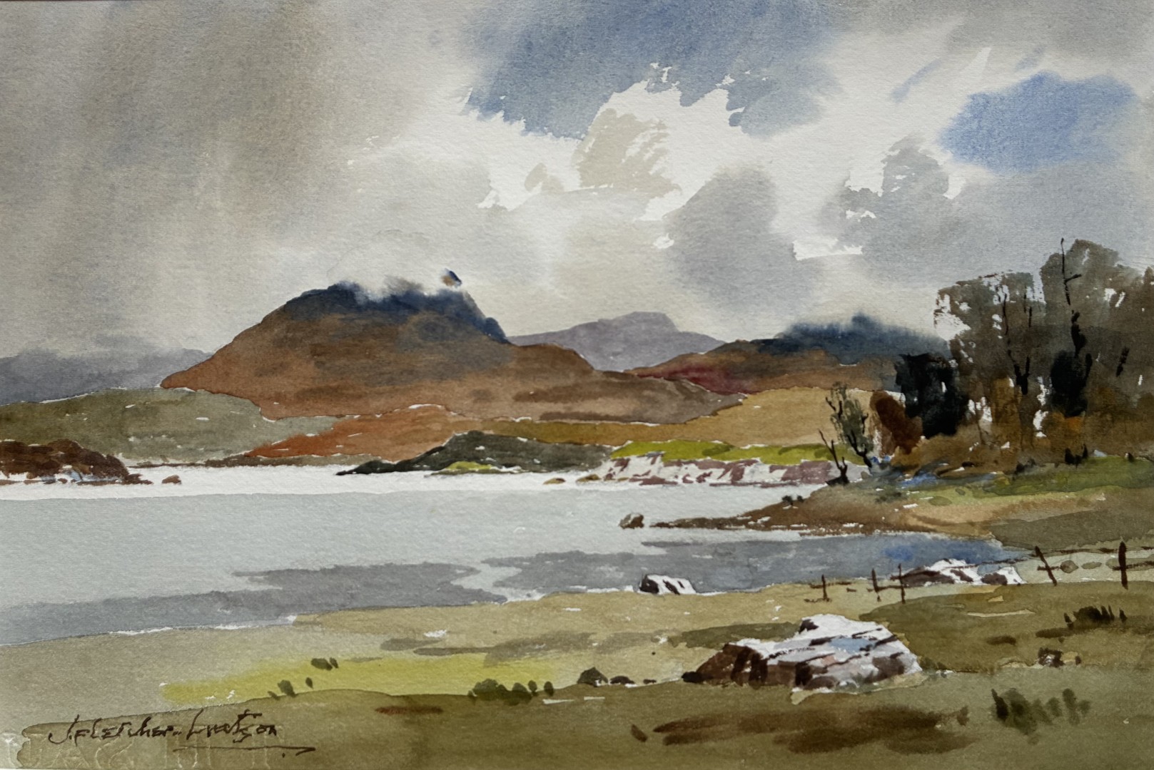 Edward Wesson watercolour painting - Loch Shieldaig, Scotland